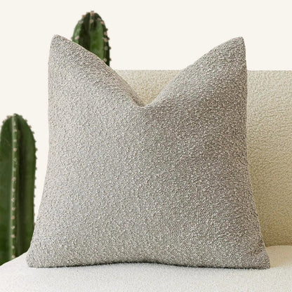 Housse de coussin bouclette, coloris avoine