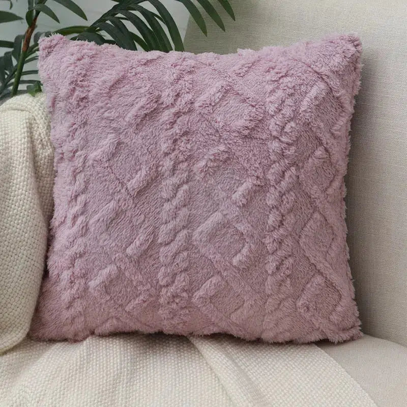 Housse de coussin décorative en plaid Violet 40x40