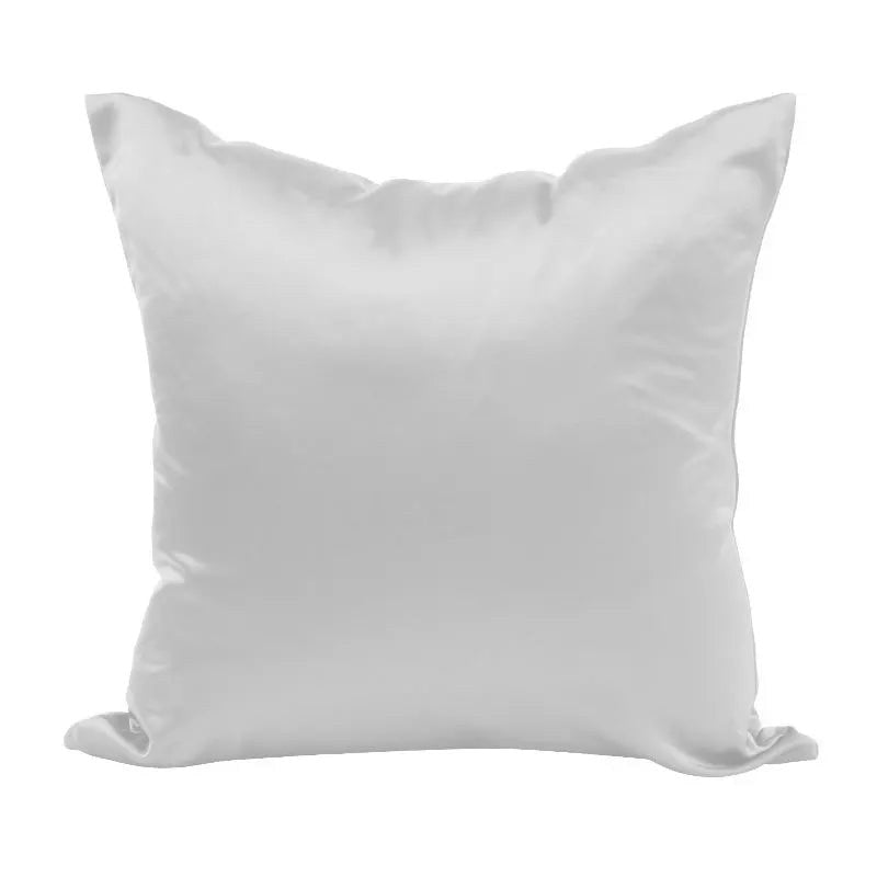 Housse de coussin effet soie en satin, coloris blanc nacré