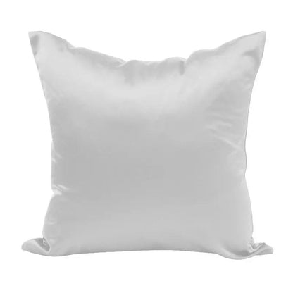 Housse de coussin effet soie en satin, coloris blanc nacré