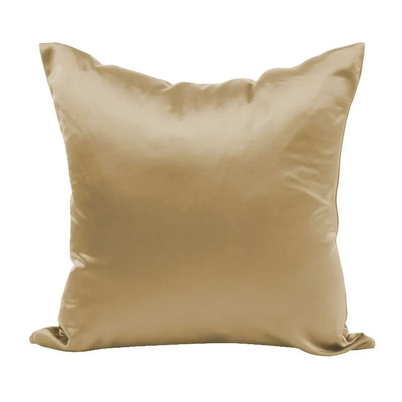 Housse de coussin effet soie en satin, coloris champagne