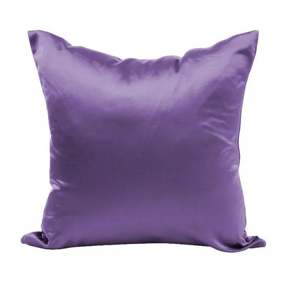 Housse de coussin effet soie en satin, coloris lavande