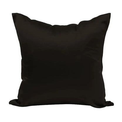 Housse de coussin effet soie en satin, coloris noir