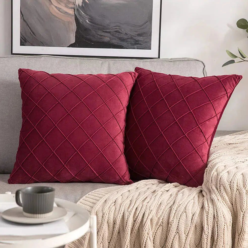 Housse de coussin en plaid velours décoratif 