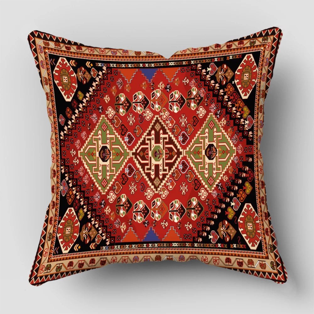 Housse de coussin vintage 45 x 45 cm, motif kilim losanges