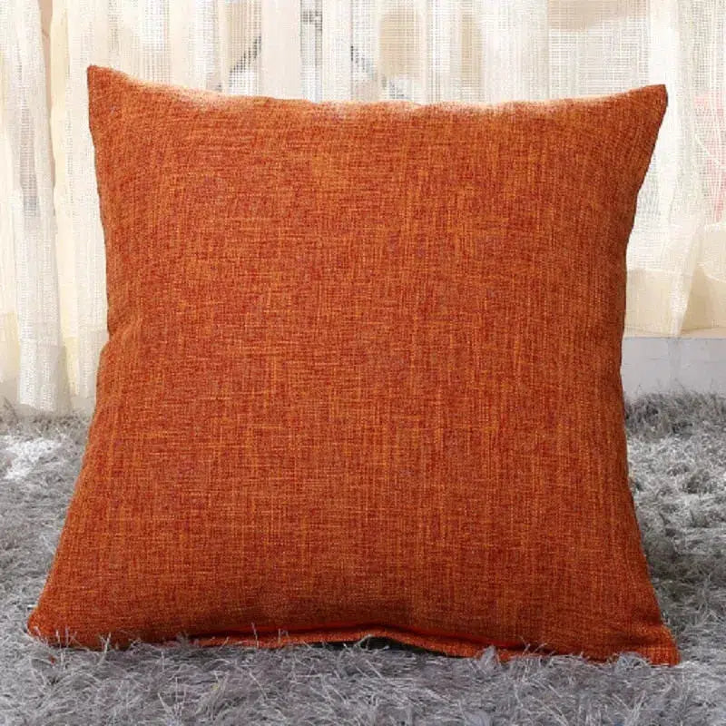 Housse en lin pour coussin de canapé 30x50 Orange