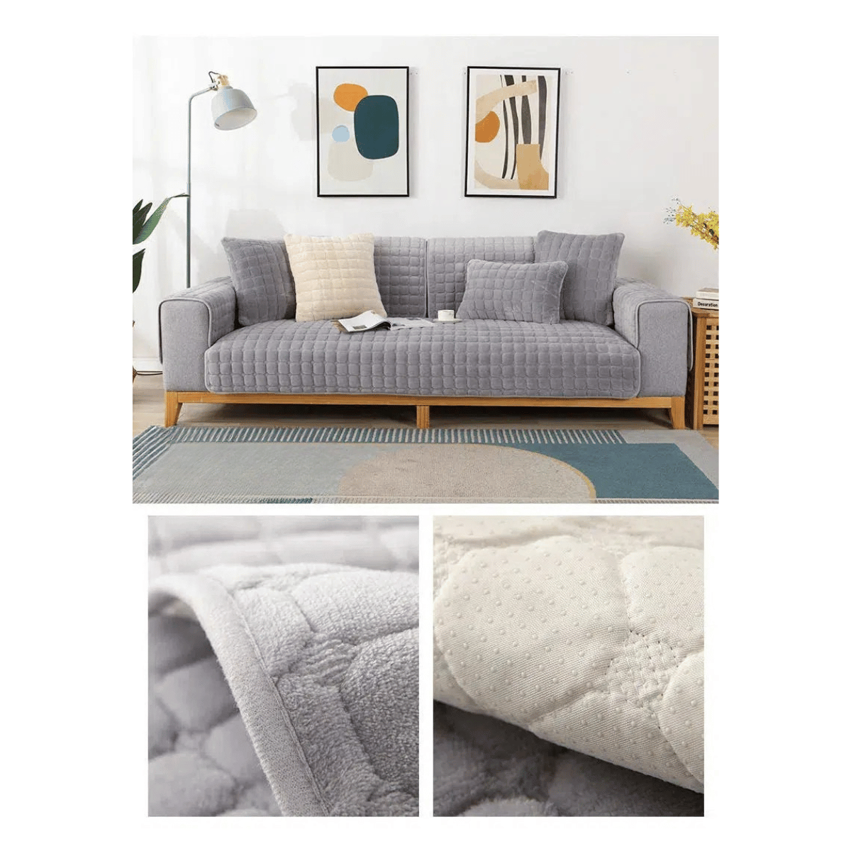 Housse pour Canapé en Velours Épais | Revêtement pour Canapé d’Angle Méridienne | 2 Places & 3 Places