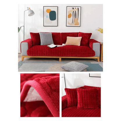 Housse pour Canapé en Velours Épais | Revêtement pour Canapé d’Angle Méridienne | 2 Places & 3 Places