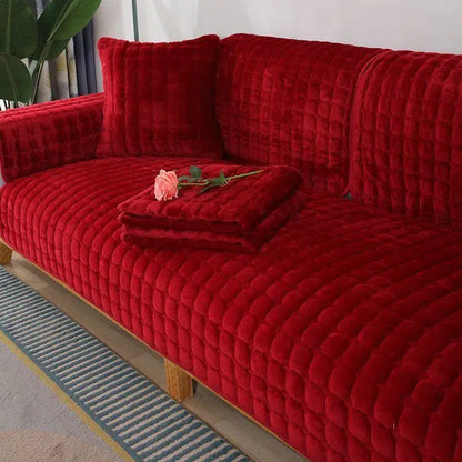 Housse pour canapé en velours épais | Premium Rouge 70x150