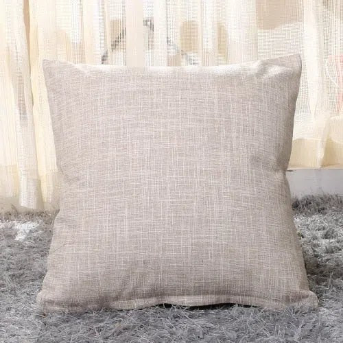 Housse de coussin texture lin crème