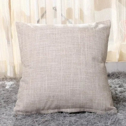 Housse de coussin texture lin crème