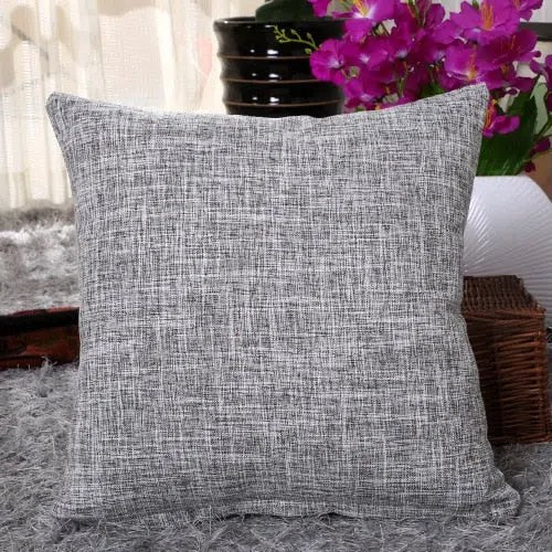 Housse de coussin texture lin gris