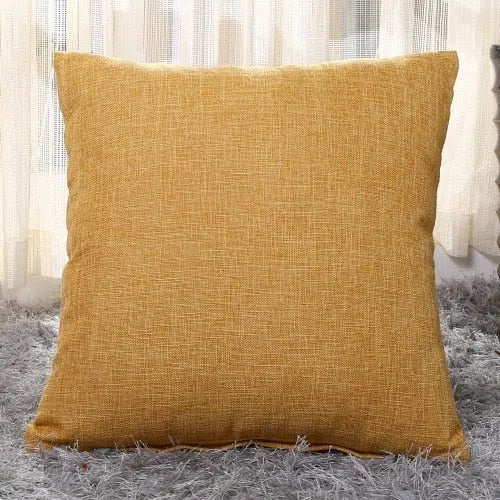 Housse de coussin texture lin or