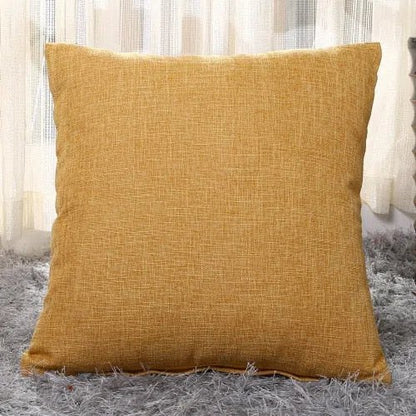 Housse de coussin texture lin or