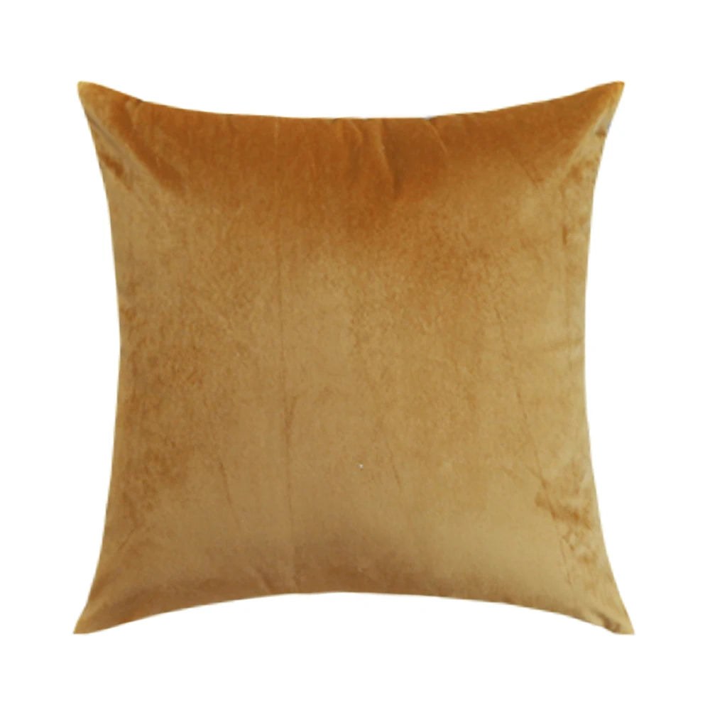 Petite housse de coussin 35 x 35 cm en velours ambre