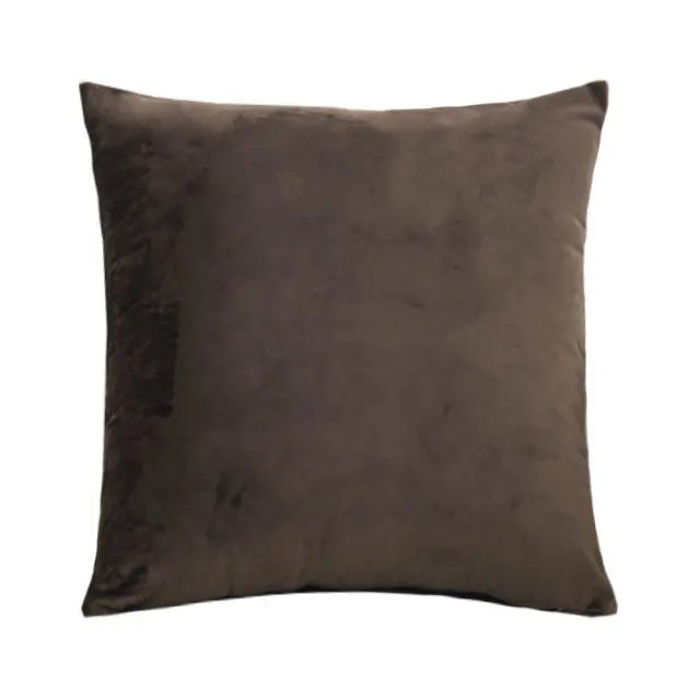 Petite housse de coussin 35 x 35 cm en velours chocolat
