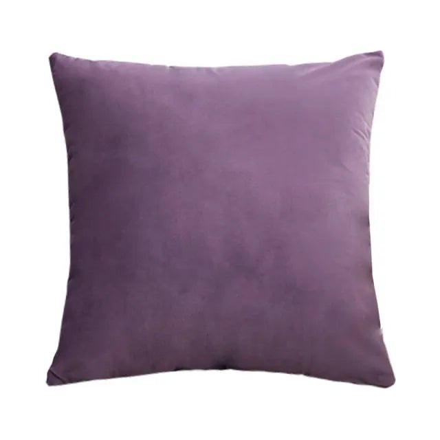 Petite housse de coussin 35 x 35 cm en velours prune