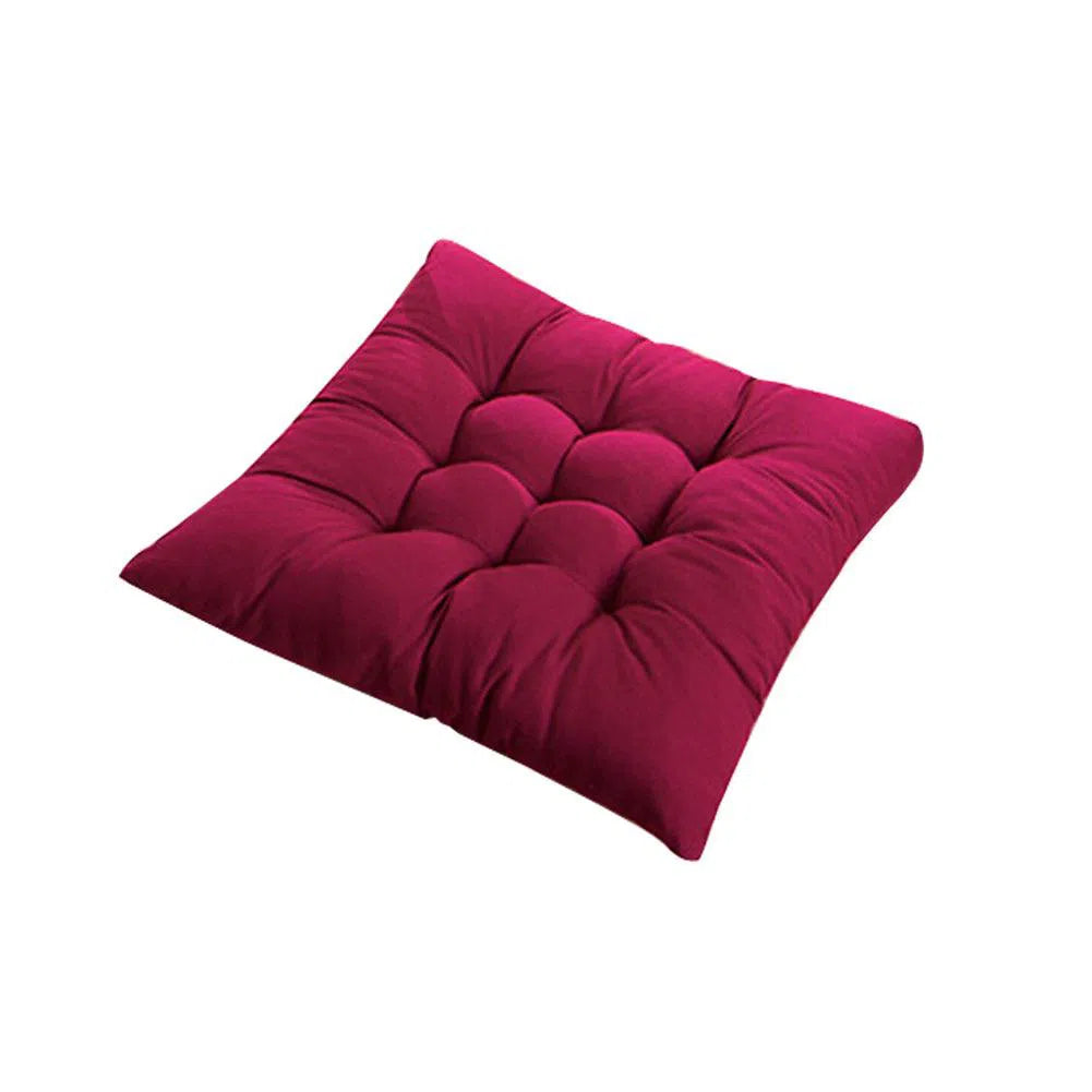 Seaty - Coussin carré et coloré pour chaise Rouge vin 