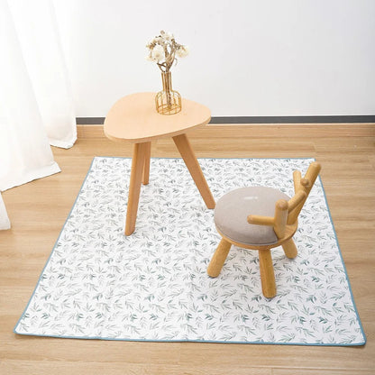 Tapis de sol bébé matelassé imperméable, motif feuillages